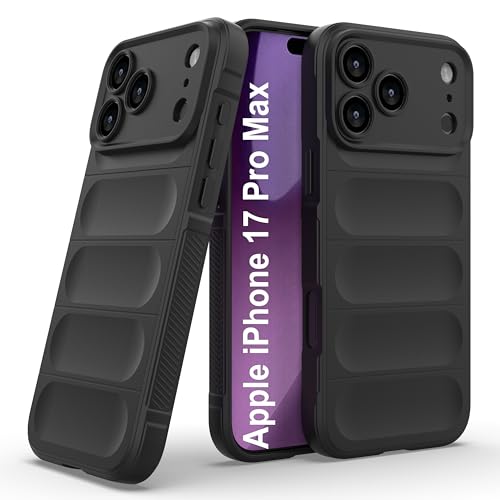 Image of amazon basics Back Case Cover for iPhone 17 Pro Max | Compatible for iPhone 17 Pro Max Back Cover | Liquid Silicon Magic Case with Camera Protection | Black