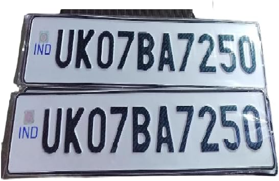 Embossed Car Number Plate Set – Front and Back Pressed Plates for Cars & Four Wheelers, No Bar Code or Serial Number, Custom Number Plates for Old/New Vehicles