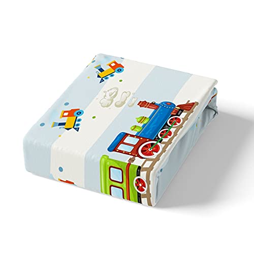 Feelyou Capa de edredom de trem de desenho animado para meninos e veículos de carro, capa de edredom