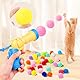 Katzen Ball Launcher,1 Ballwerfer Katzenspielzeug Ball Mit 100 Weichen Pom Pom Bällen Katzenspielzeug Bälle Mit Pistole Katzen Filzbälle Plüschballwerfer für Indoor Haustier Katze Übung Training
