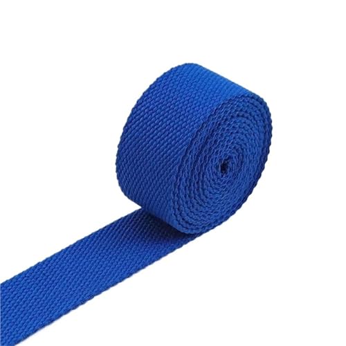 WENYAGUO Polyester Cotton Webbing Strap, Polyester Cotton Webbing Strap 20-50mm Wide 2mm Thick Multicolor 8 Meters(16blue,38mm)