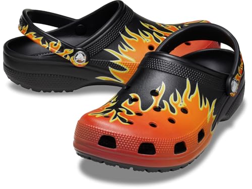 Crocs Unisex Classic Clog - Seasonal Graphic Black/Multi Men's 9, Women's 11 Medium