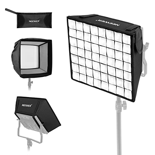 NEEWER 12,2″ x 11,4″ Difusor de Caja de Luz Plegable con Rejilla y Bolsa para NEEWER NL660/ SNL660/ RGB660/ SNL530 Panel de Luz de Video LED,Studio Portrait Photography Youtube Video Soft Lighting