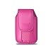 Pink Leather Vertical Pinch Clip case with Magnetic snap fits Tracfone Alcatel MyFlip A405DL.
