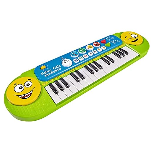 Simba 106834250 - My Music World Funny Keyboard, 32 Tasten, 8 Demos, 6 Rhythmen, 4 lustige Geräusche, 51x14cm, ab 3 Jahre