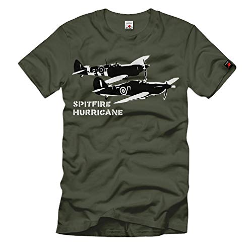 T-shirt avion de chasse Spitfire Royal Air Force vert taille M