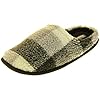 Dunlop Heren traagschuim geruite fleece muilezel huis slippers