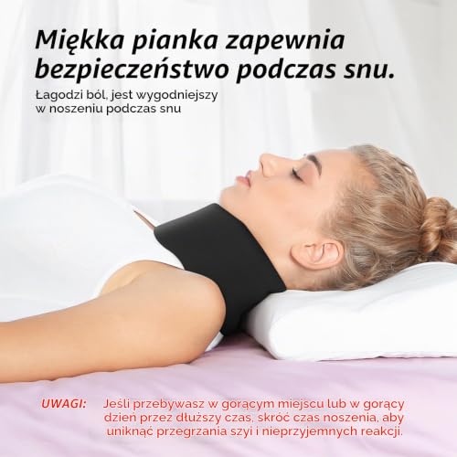 Uniwersalny regulowany kołnierz szyjny z miękkiej pianki do spania – łagodzi ból szyi i ucisk kręgosłupa, kołnierz szyjny po uderzeniu lub urazie