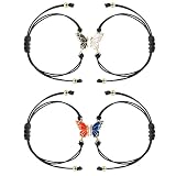 cobee Freundschaftsarmband, 2 Stück Schmetterlings Paar Armband mit verstellbarer Kette beste Freundin Handgelenk Charm Kette Langstrecken Verpflichtung, passendes Armband für Frauen Schweste Paar