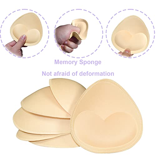 Fanmaous 4 Pairs Bra Pad Insert,Removable Sport Bra Cup Triangle Breathable & Reusable Bra Pad For Yoga Bra,Swimsuits,Bikini #TOP4