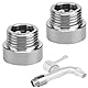 2 Stück Hahnverlängerung 1/2 Zoll x 10 mm,Messing Wasserhahn Anschluss Verlängerung,Gewindeverlängerung Duschkopf Verlängerung für Hahnverlängerung Fitting,für Wasserhähne Eckventile Duschköpfe