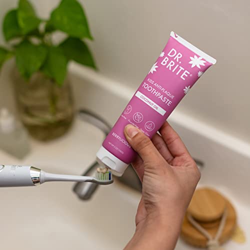 Dr. Brite Natural Kids Antiplaque Toothpaste, Fluoride Free Sulfate Free Doctor Formulated Plant-Based Ingredients - Berry, 5 Oz Pack Of 1 #TOP5