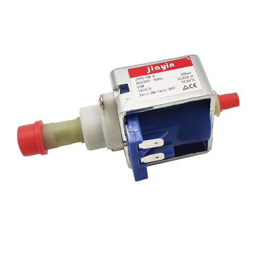 Jiayin JYPC-5B G 53W 20bar High-Pressure Solenoid Pump for Espresso Machines, AC230V 50Hz Class H 180°C Water Pump with Efficient Duty Cycle