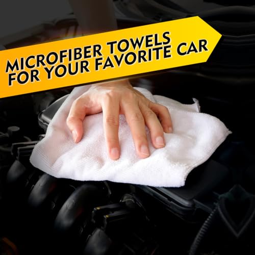 Image of HOMEXCEL White Microfiber Cleaning Cloth 200PK, Towels for Cars, 12.5x12.5 inch