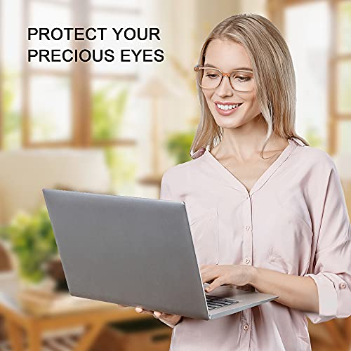 Image of Blue Light Blocking Glasses 3 Pack Square Frame Computer Gaming Reading Glasses Men Women Anti Eyestrain