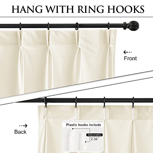 Stangh Ivory White Velvet Curtains 84 Inches For Bedroom, Pinch Pleat Back Tab Thermal Insulated Privacy Window Drapes For Living Room Nursery Kids Wedding Party, W30 X L84, 2 Panels #TOP2