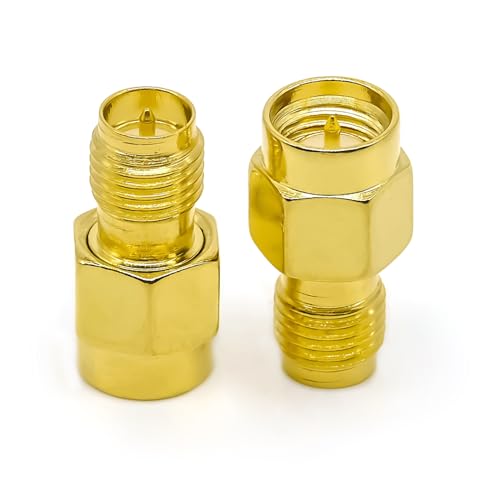 Adaptador SMA Macho a RP-SMA Hembra Coaxial pack 2 miniatura 5