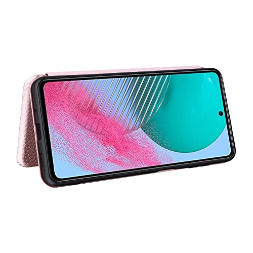 Capas flip para smartphone para Samsung Galaxy M54 5G, capa híbrida de fibra de carbono de luxo PU+T