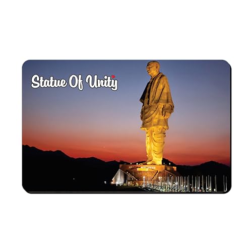 Image of Elegant Fridge Magnet with Themes |Rectangular Size Refrigerator Magnet with Magnetic Rubber Back | Pack of 1, 8.6cm X 5.4cm (Statue of Unity)