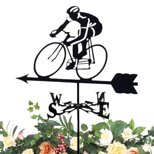 ETUCYNG Wetterfahnen für den Garten – Wetterfahne aus Metall für Radfahrer | Richtungsanzeiger Messwerkzeug Dekoration für Dach Garten Terrasse Rasen Bauernhof Garage ETUCYNG Wetterfahnen für den Garten – Wetterfahne aus Metall für Radfahrer | Richtungsanzeiger Messwerkzeug Dekoration für Dach Garten Terrasse Rasen Bauernhof Garage