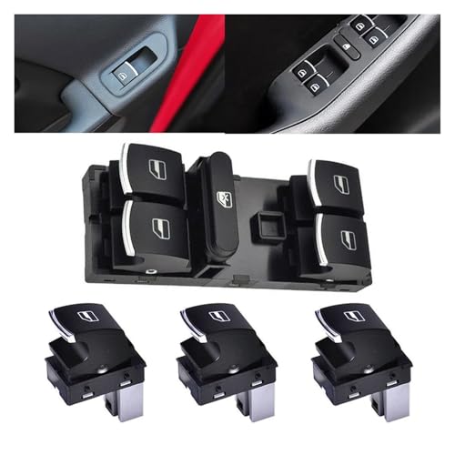 Interruptor de control de ventana delantera y trasera 5ND959855 para MK5 y Tiguan, kit de 4 2