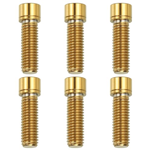 Perno de cabeza hexagonal M8 x 25 mm en titanio dorado para vástago
