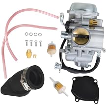 Silscvtt Carburetor Carb with Intake Boot Replacement for Suzuki Quadrunner 250 LTF250 LT4WD 1990-1999