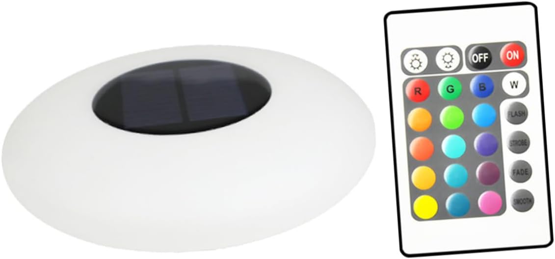 BESPORTBLE Solar Powered Floating Dish Shape Light Led Decoration for Garden Pool and Pathway Small Creates Warm Atmosphere for Outdoor Spaces