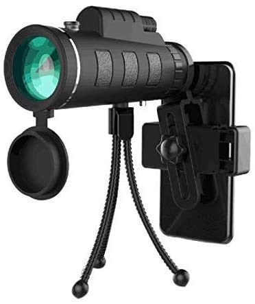Monocolo Lizbin 40x60 - Telescopio Portatile Per Birdwatching, Visione Notturna, Con Adattatore Smartphone