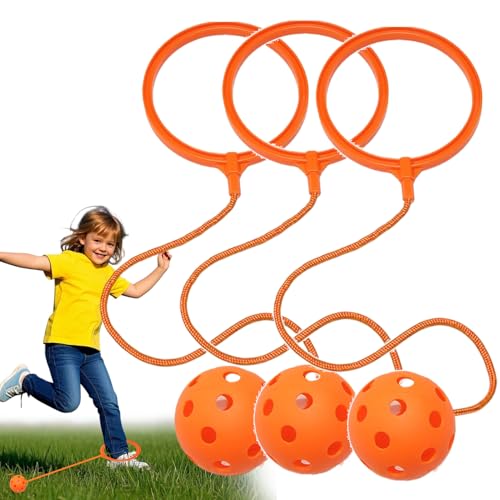 3X Knöchel Hüpfball Springring Fußkreisel Kinder Swing Balls Skip Ball Für Den Außenbereich, Swing Wheel Kinder Springender Ball Outdoor-Hüpfspiel Garden Toy Fußball Sprungball Für Erwachsene Kinders