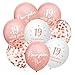 Luftballons 19 Jahre Geburtstag, 24 Stück Deko 19. Geburtstags Mädchen Frauen, 19 Alles Gute zum Geburtstag Ballons, Roségold 19. Geburtstagsdeko, 19th Birthday Ballon für Freundin Tochter