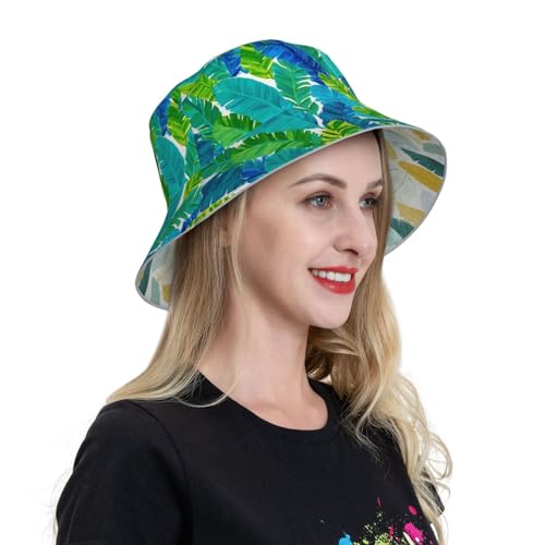 Image of Bucket Hat Double-Side-Wear Reversible Sun Hat Beach Travel Hiking for Women Men
