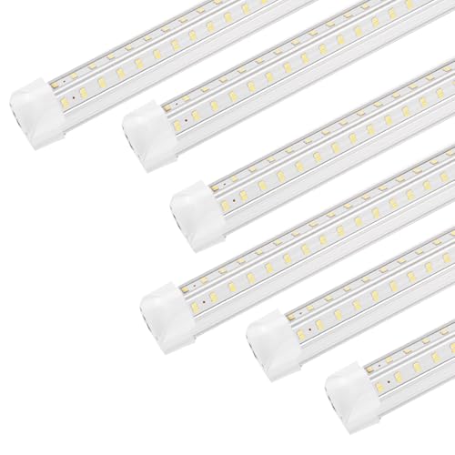 Image of XLNYUUI Led Shop Lights,4FT LED Light 50W 6000K 7000LM Led Daylight,Garage Light,Linkable Clear Cover Integrated V-Shape for Garage Warehouse Workbench Workshop(6-Pack)