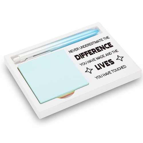 Appreciation Gift with Inspirational Quote, Thank You Desk Decor for Teacher, Counselor, or Nurse, Wooden Sticky Note Holder, 16.5 x 12 x 1.5 cm,XXW13