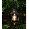 Yakii 2 pack solar lantern hanging waterproof outdoor metal solar lamp with warm white light decorate for yard garden pathway patio porch decor black  urban country home decor