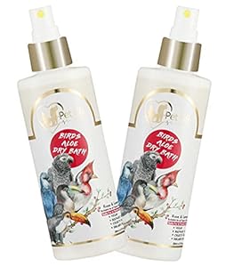 Pet Life Organic & Ayurvedic Birds Aloe Dry Bath Shampoo Waterless/Spray For Poultry Birds, Parrots, Chick, Hen, Pigeon -Natural Ingredients For Cleaner & Shinier Coat- All Bird Types200 Ml -Pack Of 2