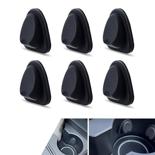 Set de 6 insertos para portavasos de auto de silicona negro miniatura 1