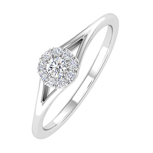 0.09 Carat Prong Set Diamond Engagement Ring in 14K Solid Gold
