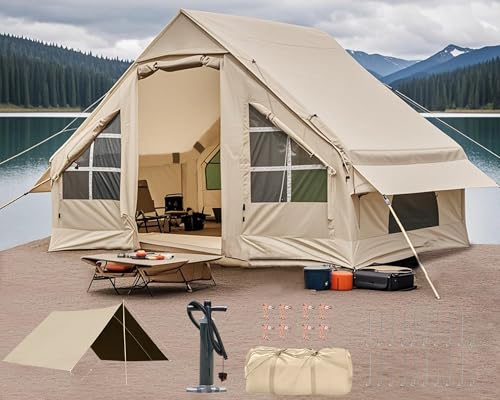 DanCoom Aufblasbares Zelt für Camping, 4-6 Personen Glamping Zelte Einfacher Aufbau Kuppelzelt 4 Jahreszeiten Wasserdichtes & Winddichtes Campingzelt...