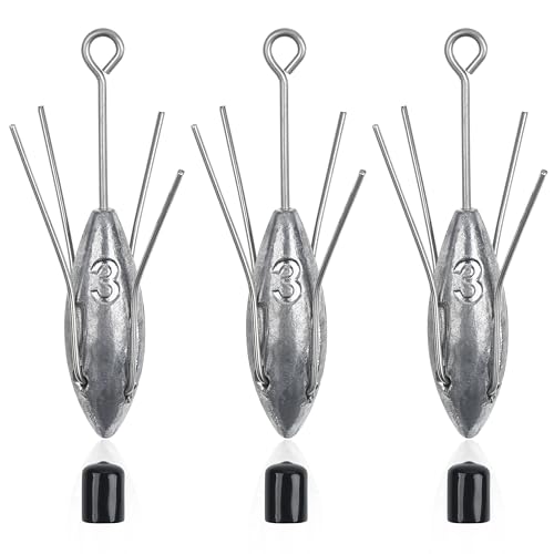 Sputnik Sinkers Long Tail Fishing Weights Saltwater Surf Casting Sinkers Catfish Beach Spider Weights for Ocean Sea Sand 3oz 4oz 5oz 6oz 7oz