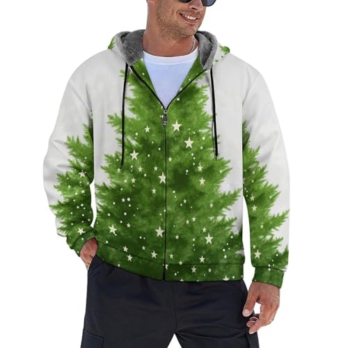 Sweat à capuche pour homme sapin de Noël vert fini les courants d'air grâce aux poignets côtelés