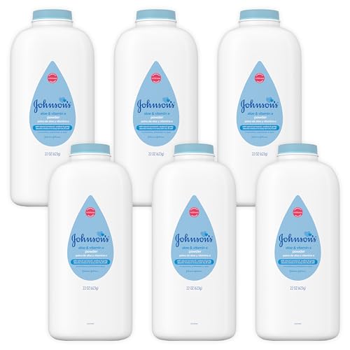 Image of Johnson's Baby Powder, Pure Cornstarch, Aloe & Vitamin E, 22 Ounce (Pack of 3) - Packaging May Vary