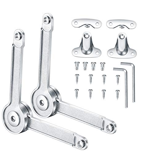Bisagras de soporte de tapa con cierre suave, 2 unidades, para armario, amortiguador de bisagras, bisagra plegable ajustable con tornillos
