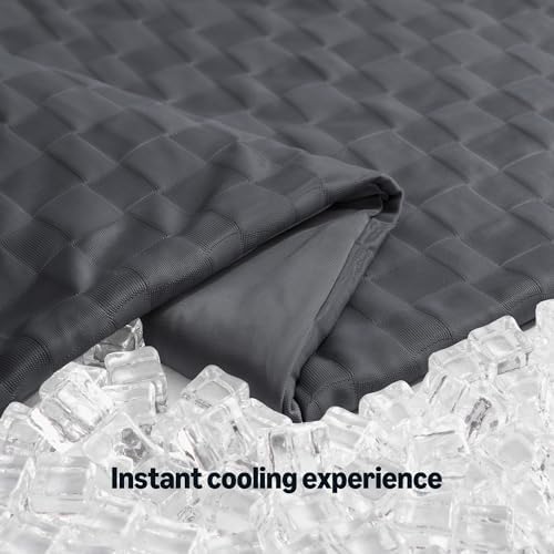 Amazon Basics Cooling Comforter, Soft Lightweight Waffle Weave Blanket for Hot Sleepers, Summer & All Season Bedding to Keep Cool for Night Sweats, 90"x90", Queen, Dark Gray — view 2