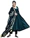 GoSriKi Women's Cotton Blend Solid Anarkali Kurta with Pant & Dupatta (MAGIC-KEROSIN-GS_S_Dark Blue_Small)