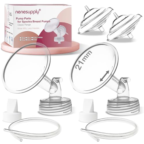 Image of Nenesupply 21mm Flange Pump Parts Compatible w Spectra S2 S1 Breast Pumps Replacement Kit for Spectra Pump Parts S2 Parts S2 Accessories Inc Flange Duckbill Valve Backflow Protector