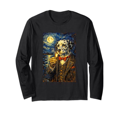 Funny Smoking Dalmatian Artwork Vintage Dog Meme in Suit ����T�V���c