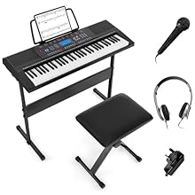 【Immersive Learning & Playing Features】Complete with 61 keys, 3 teaching modes (single-keyboard/follow/concert) and 50 demo songs, this electronic keyboard piano provides an interactive learning experience. Plus, it includes 300 timbres, 300 rhythms ...