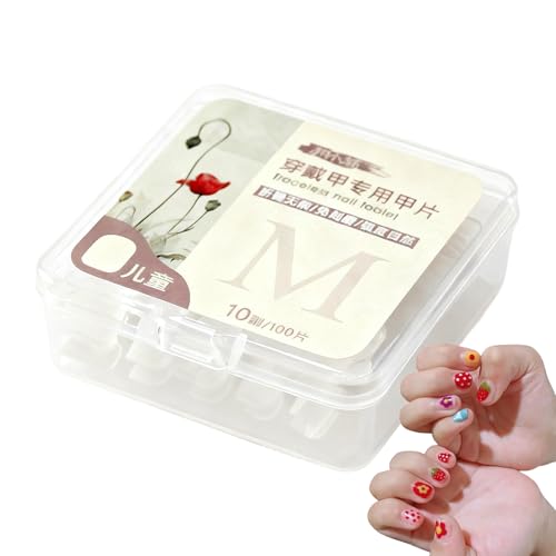 Uñas postizas para niños, flexibles, con estuche de almacenamiento, uñas artificiales finas para niños, para fotografía, disfraz de Navidad, fiesta, escenario, escuela, evento, Halloween