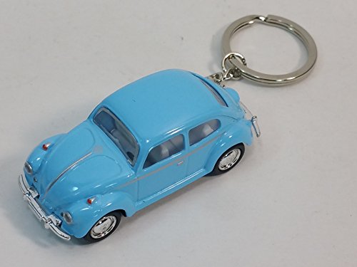 Kinsmart Light Blue Classic VW Volkswagen Beetle Keychain 1/64 Pastel Color Diecast Car
